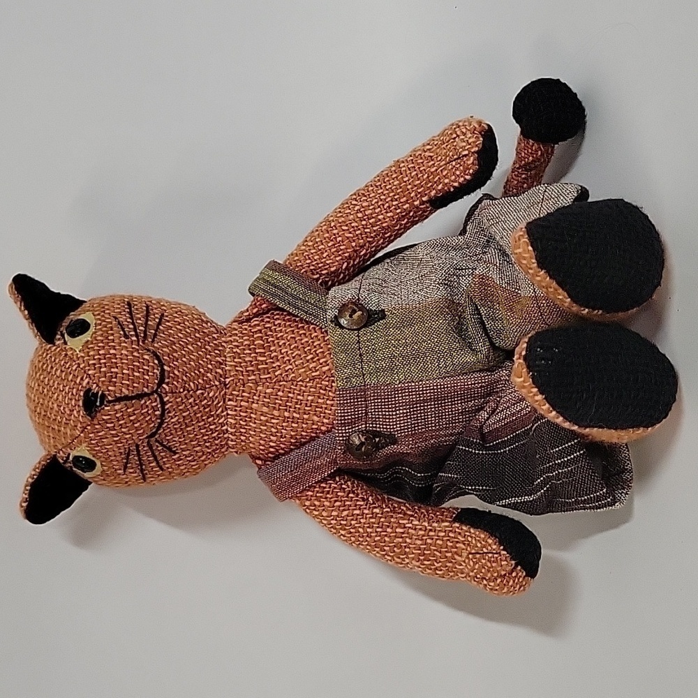 Orange Cat In Overalls, Stuffed Animal